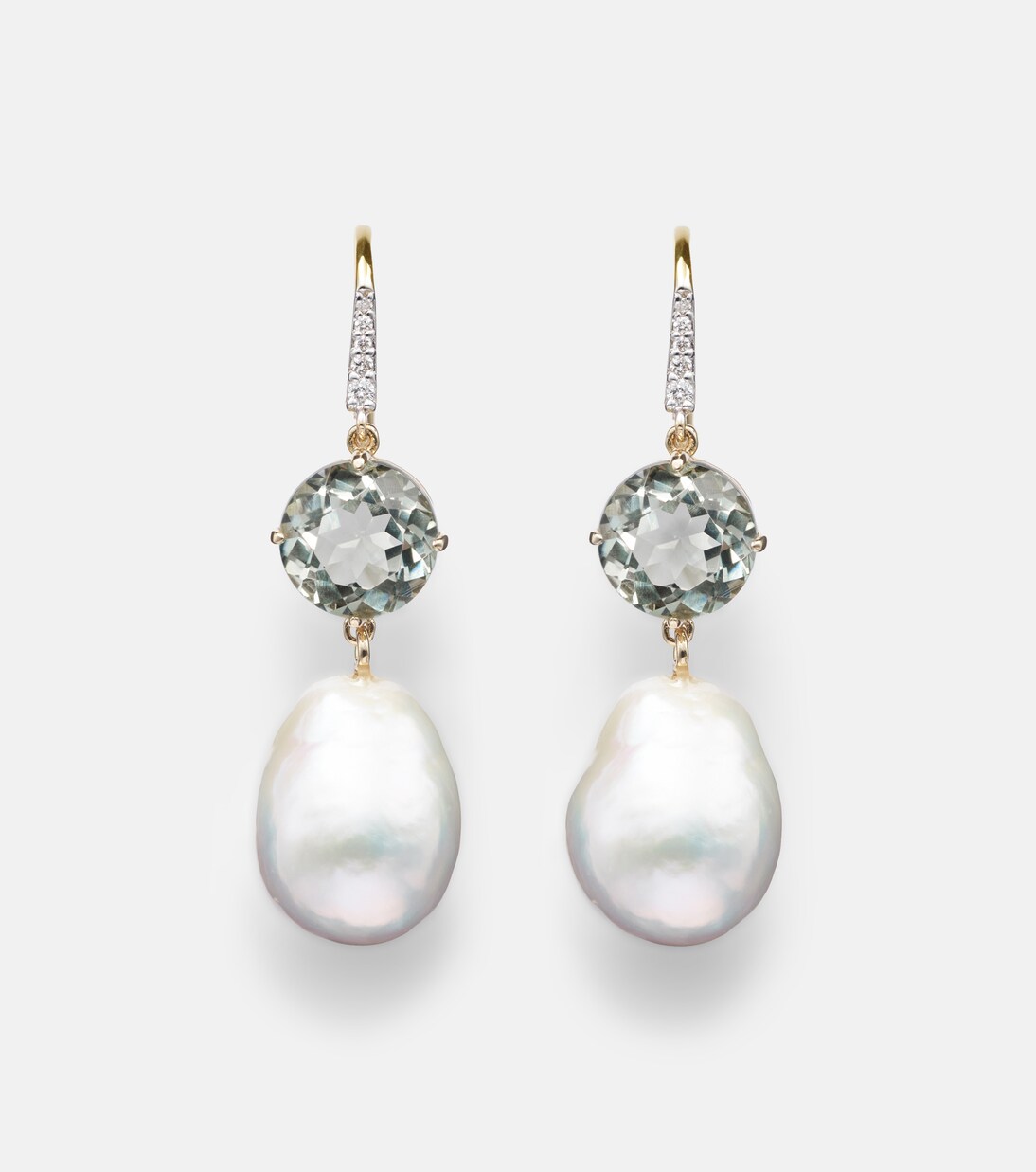 Pendientes de oro de 14 ct con amatistas, perlas y diamantes | Mateo