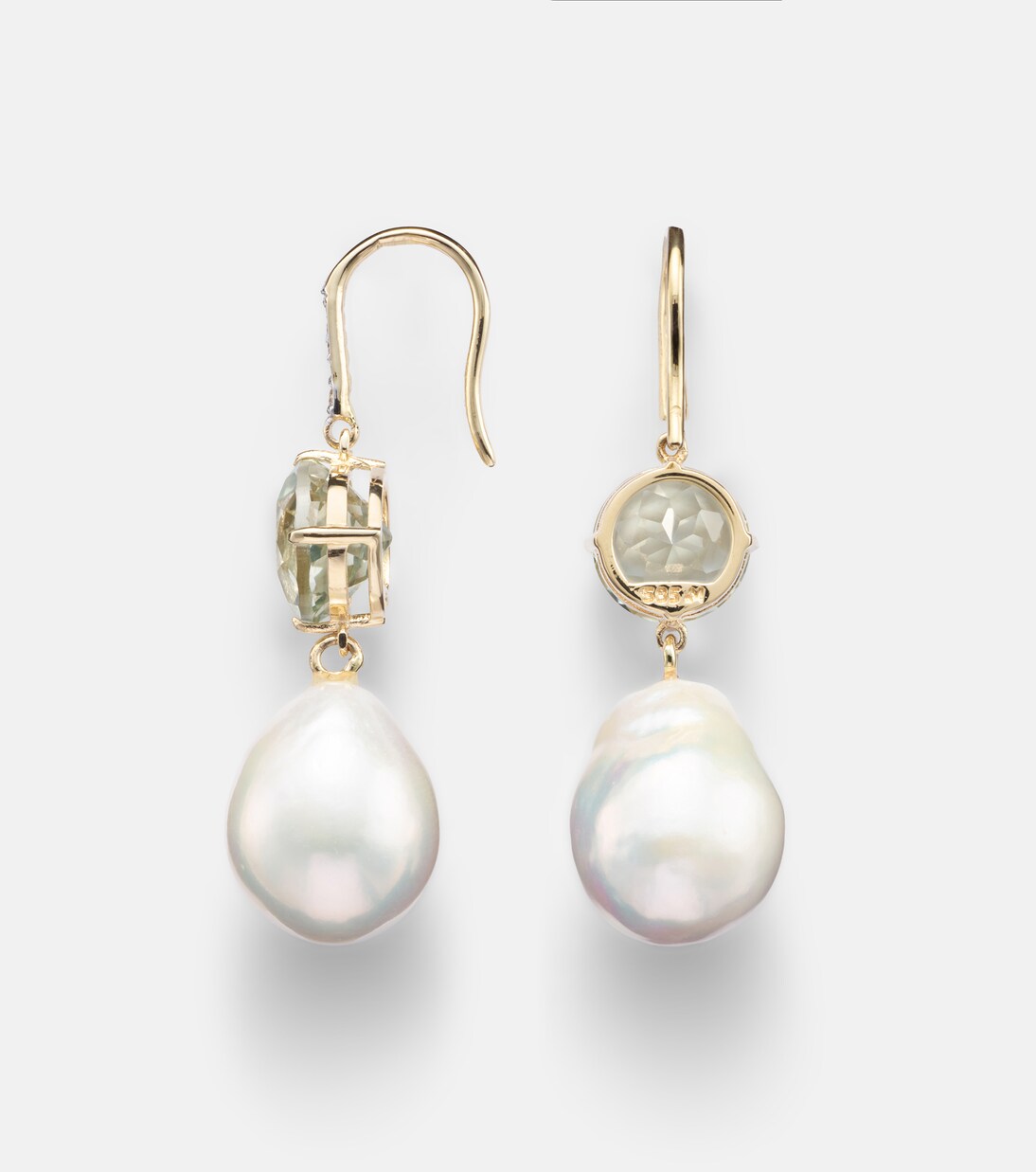 Pendientes de oro de 14 ct con amatistas, perlas y diamantes | Mateo