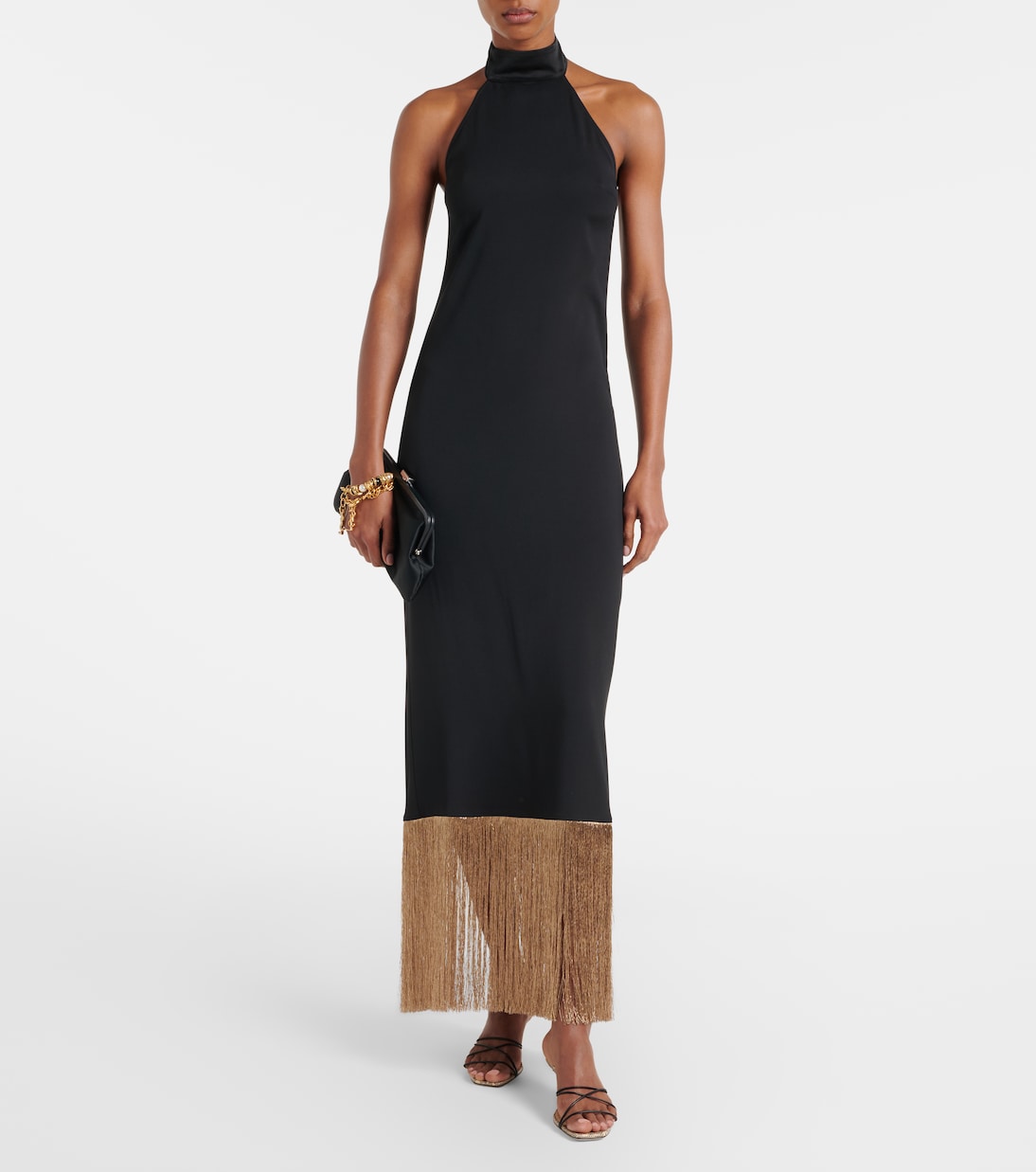 Berlin fringed crêpe cady maxi dress | Taller Marmo
