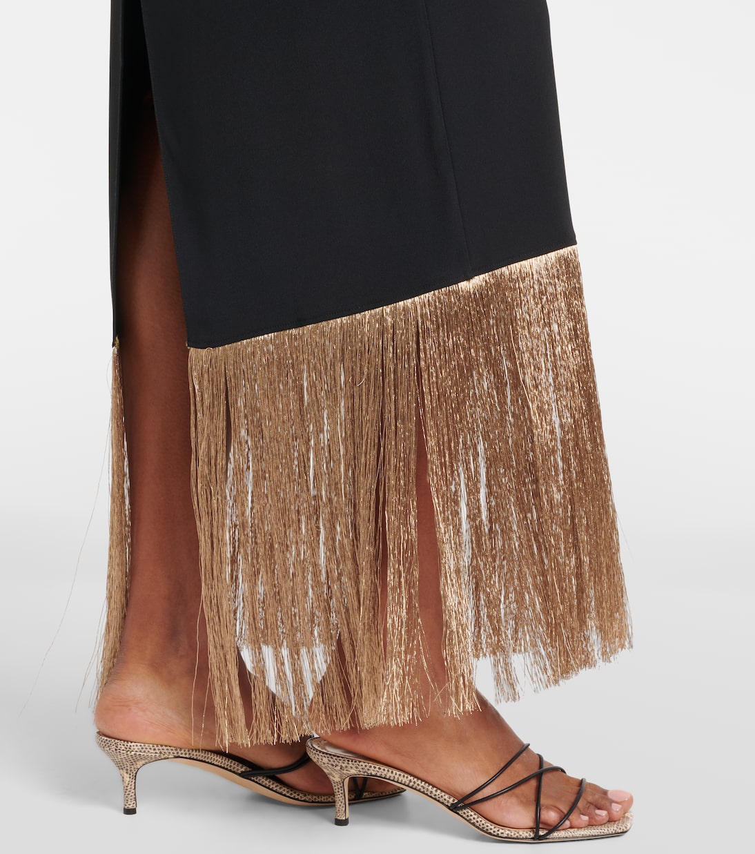 Berlin fringed crêpe cady maxi dress | Taller Marmo