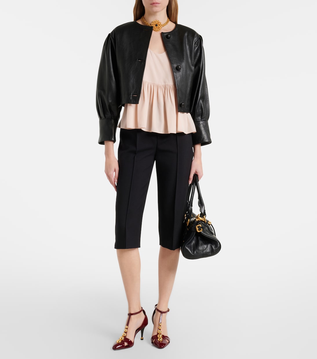 Virgin wool crêpe capri pants | Chloé