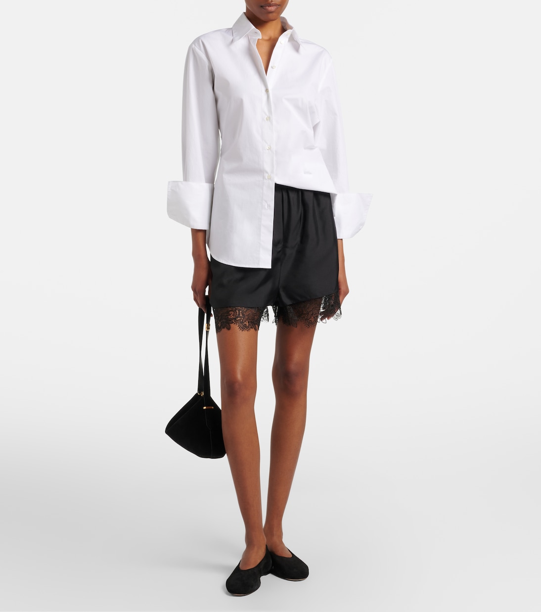 Shorts aus Seide mit Spitze | Róhe