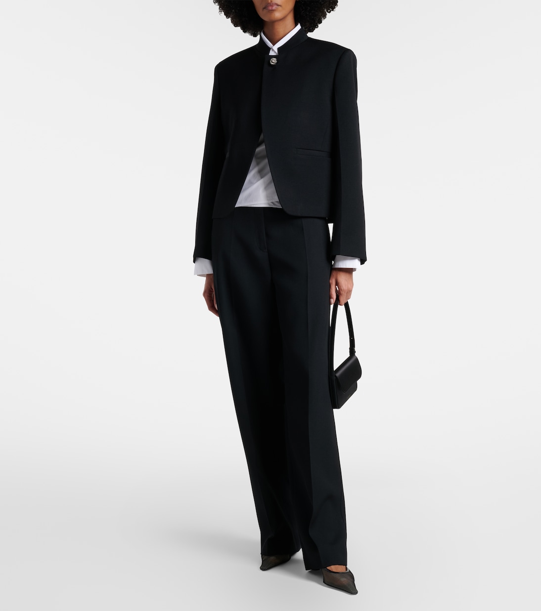 Leather-trimmed mesh mules | Victoria Beckham