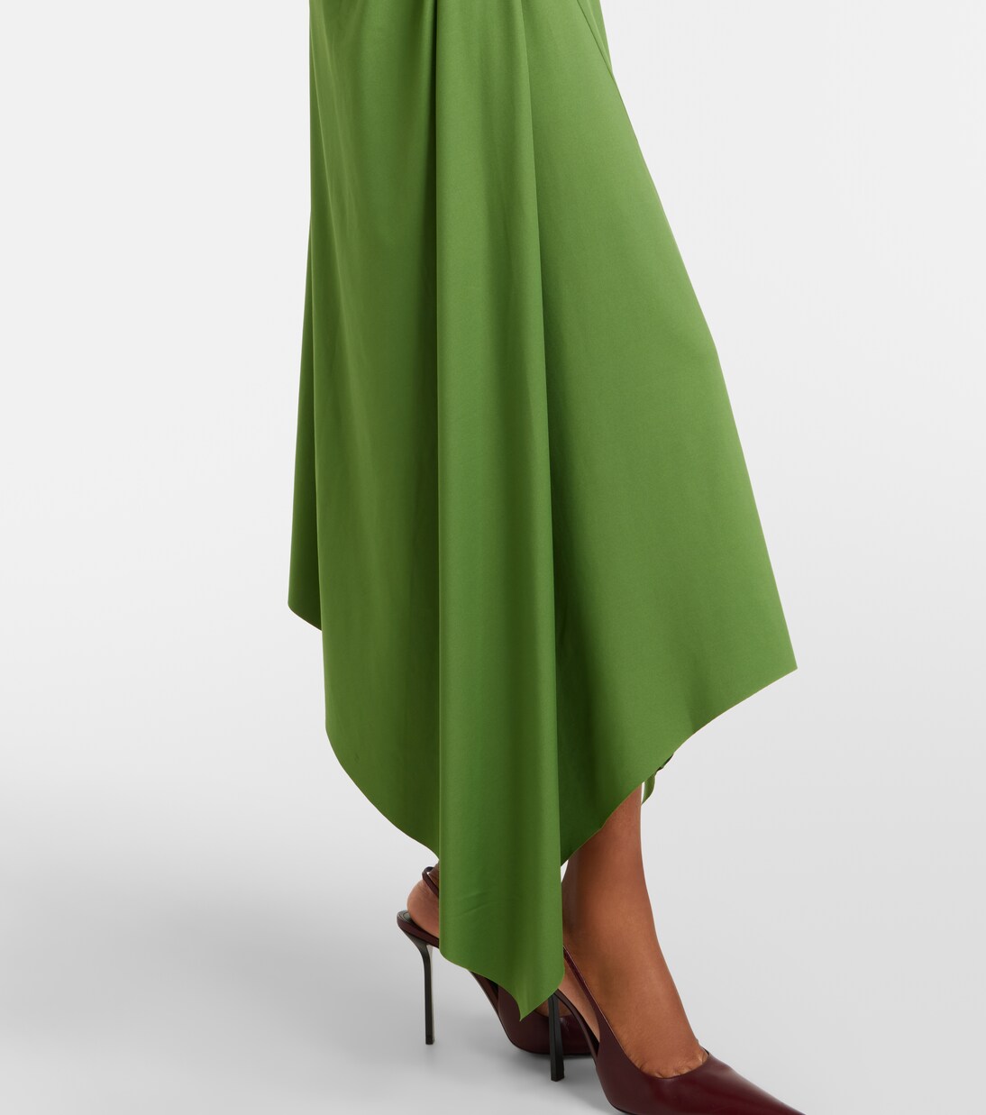 Asymmetric gathered jersey midi dress | Victoria Beckham