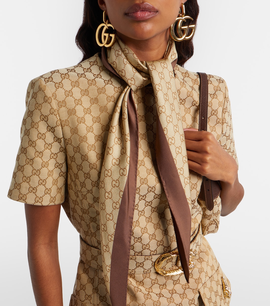 GG printed silk twill scarf | Gucci