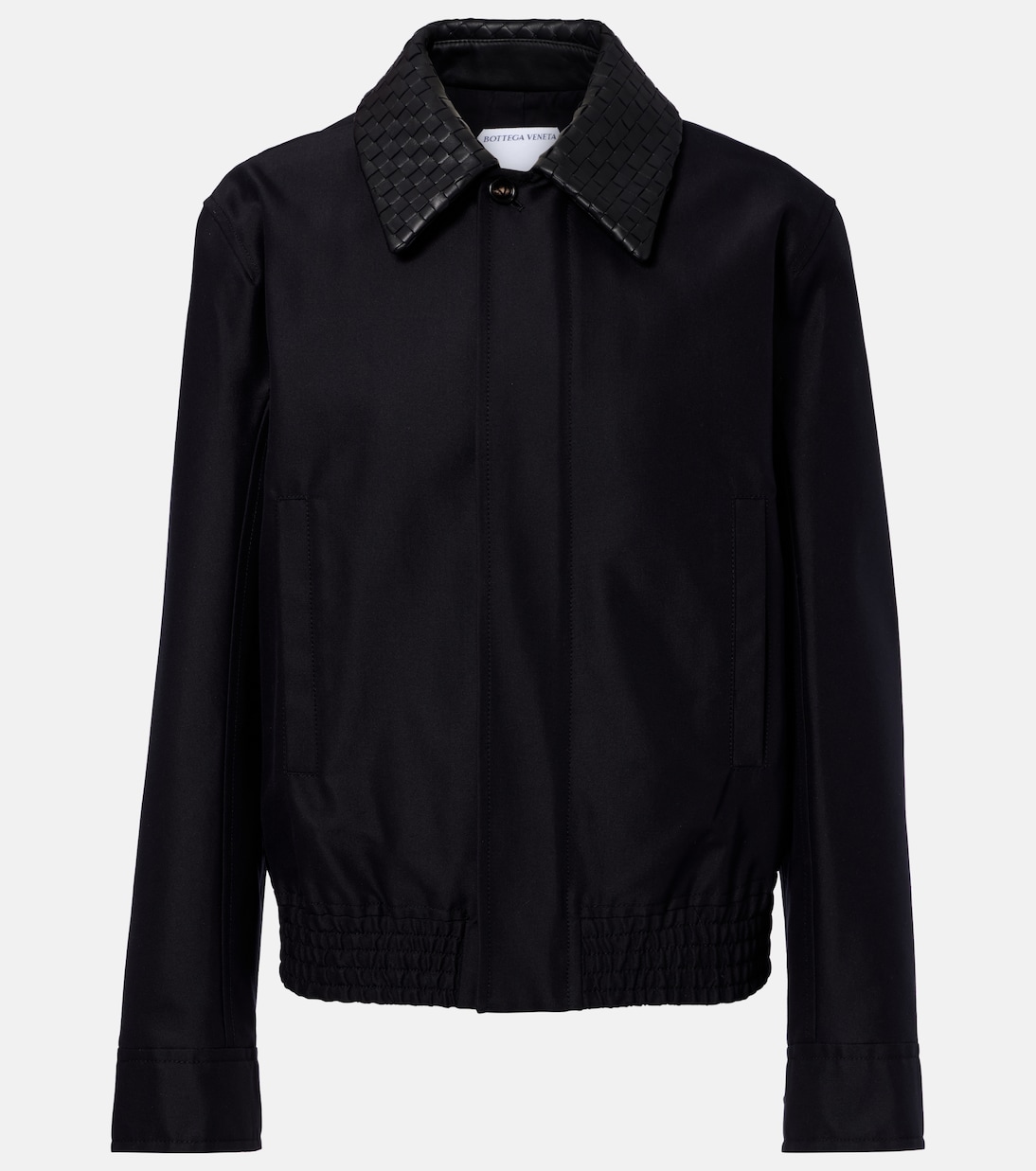 Intrecciato leather-trimmed canvas jacket | Bottega Veneta