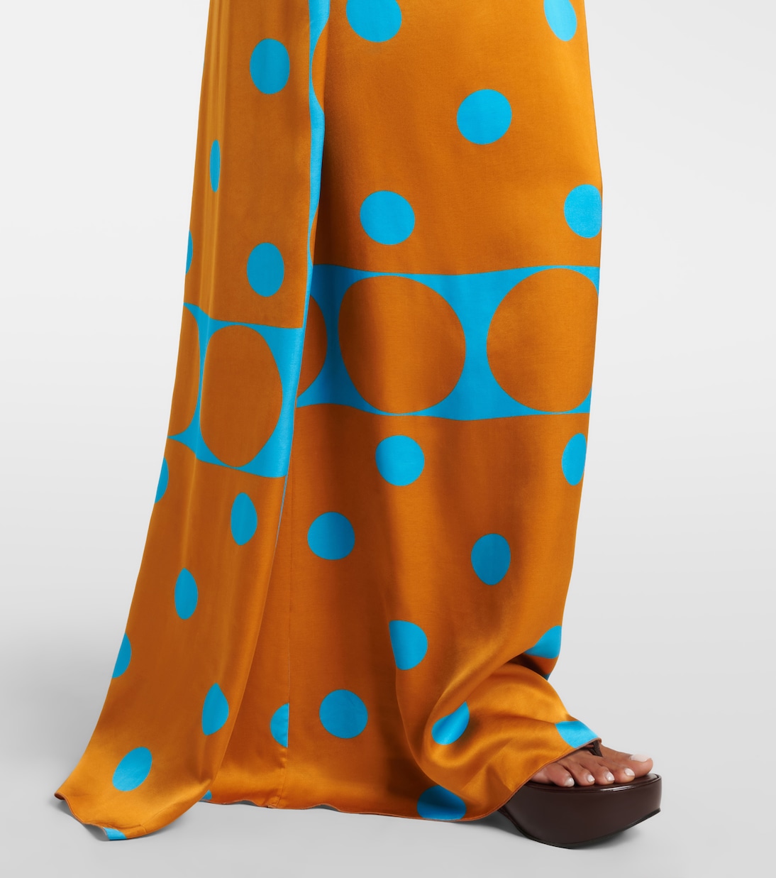 Robe longue imprimée en satin | Dries Van Noten