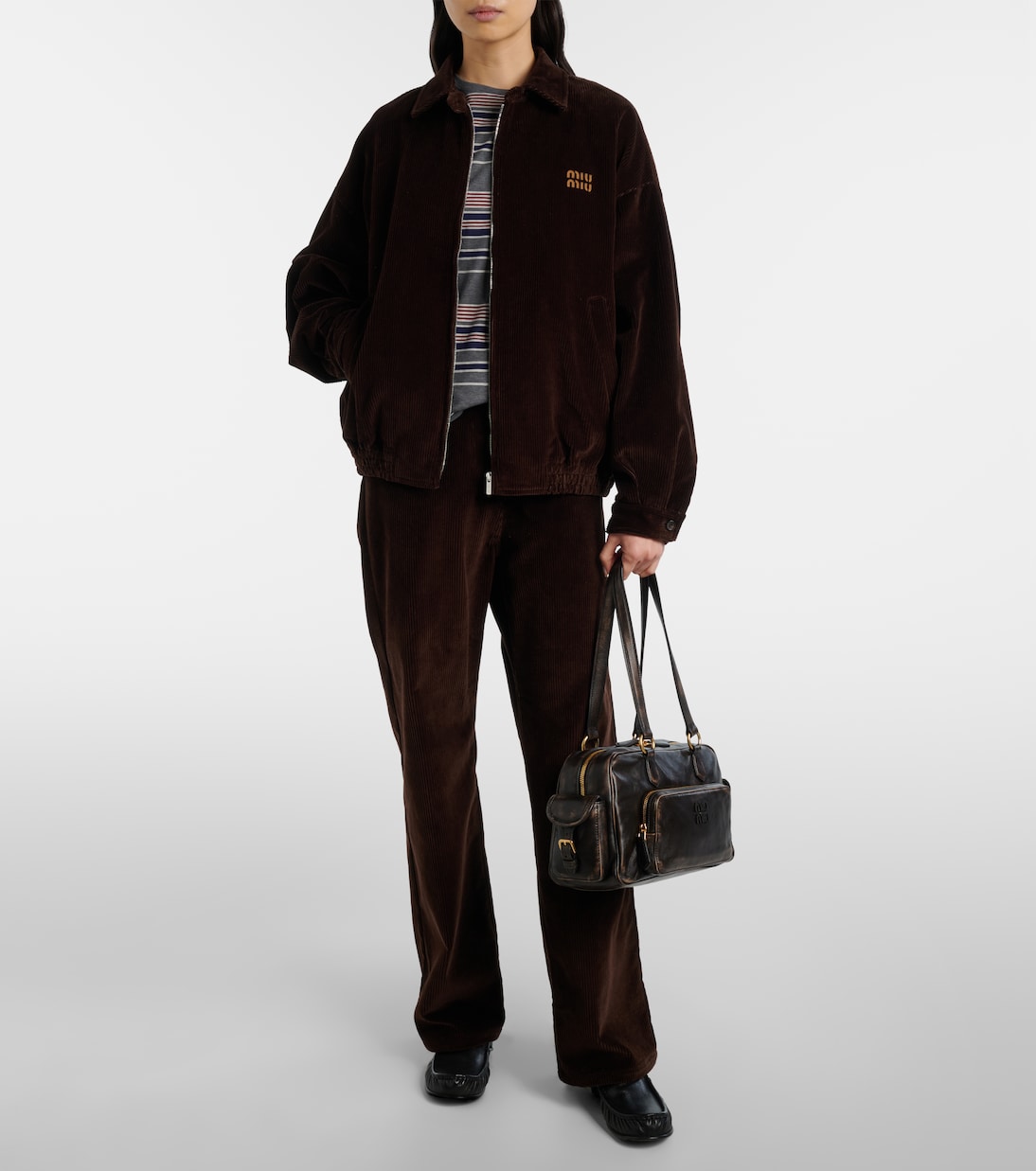 Pocket leather shoulder bag | Miu Miu