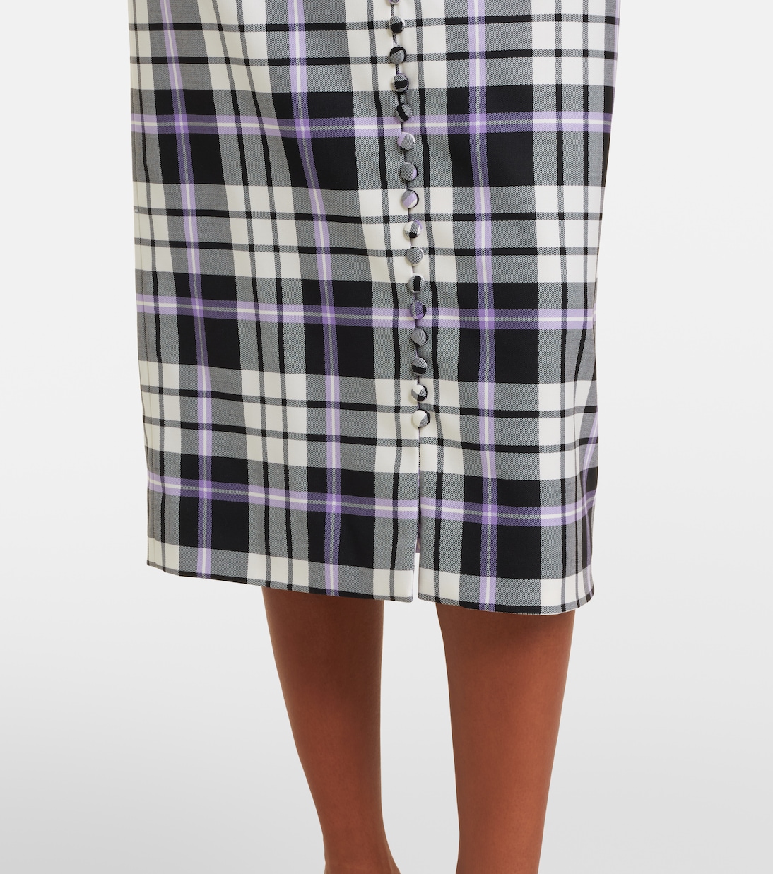Checked trompe l’œil wool midi dress | Carolina Herrera