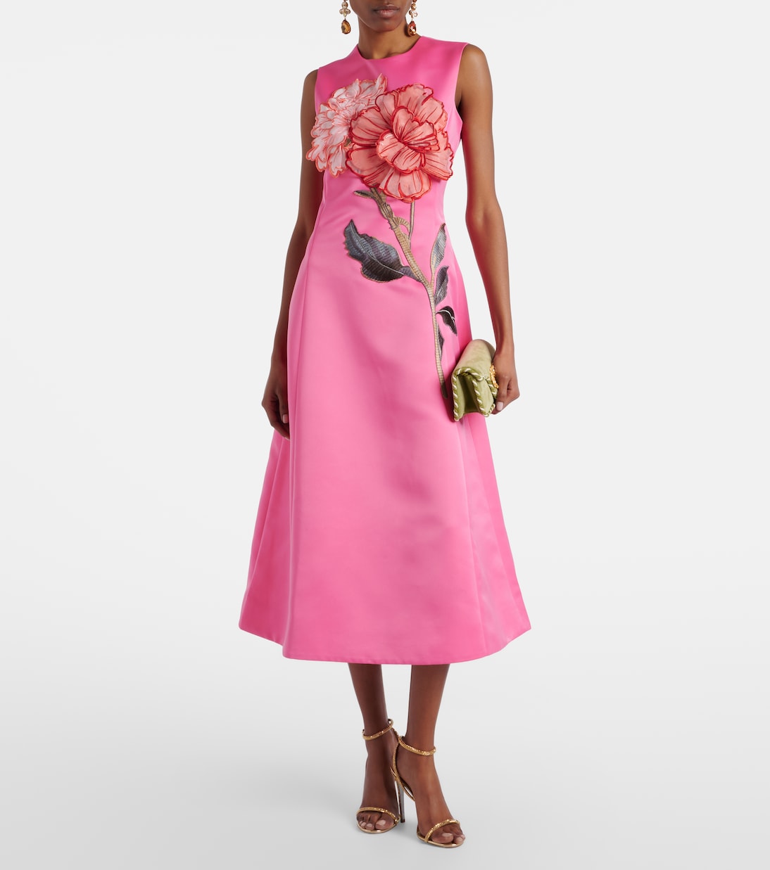 Cleo floral-appliqué cocktail dress | Leo Lin