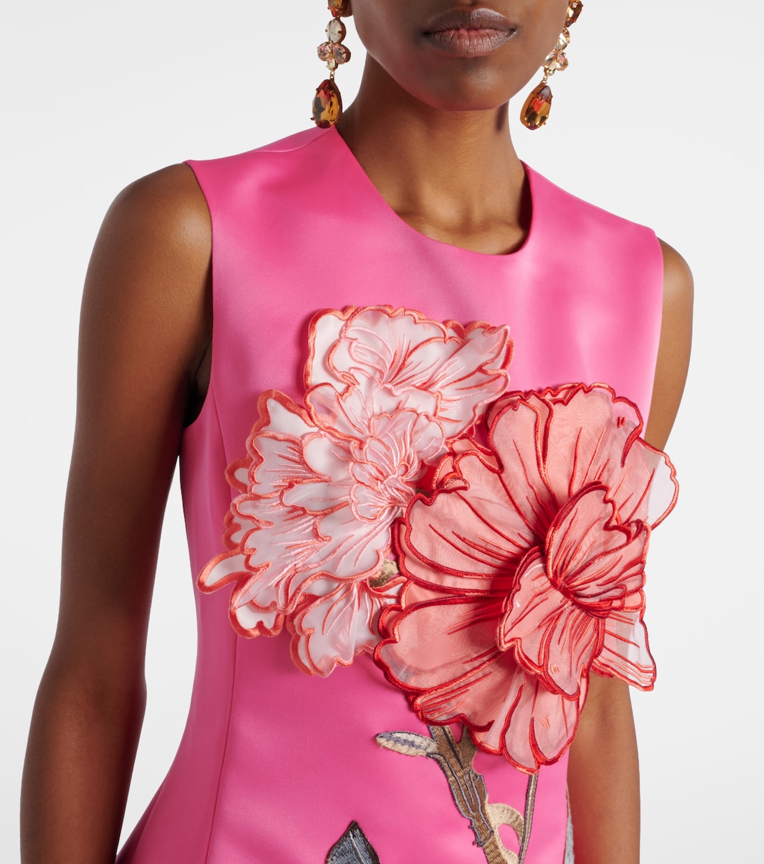 Cleo floral-appliqué cocktail dress | Leo Lin