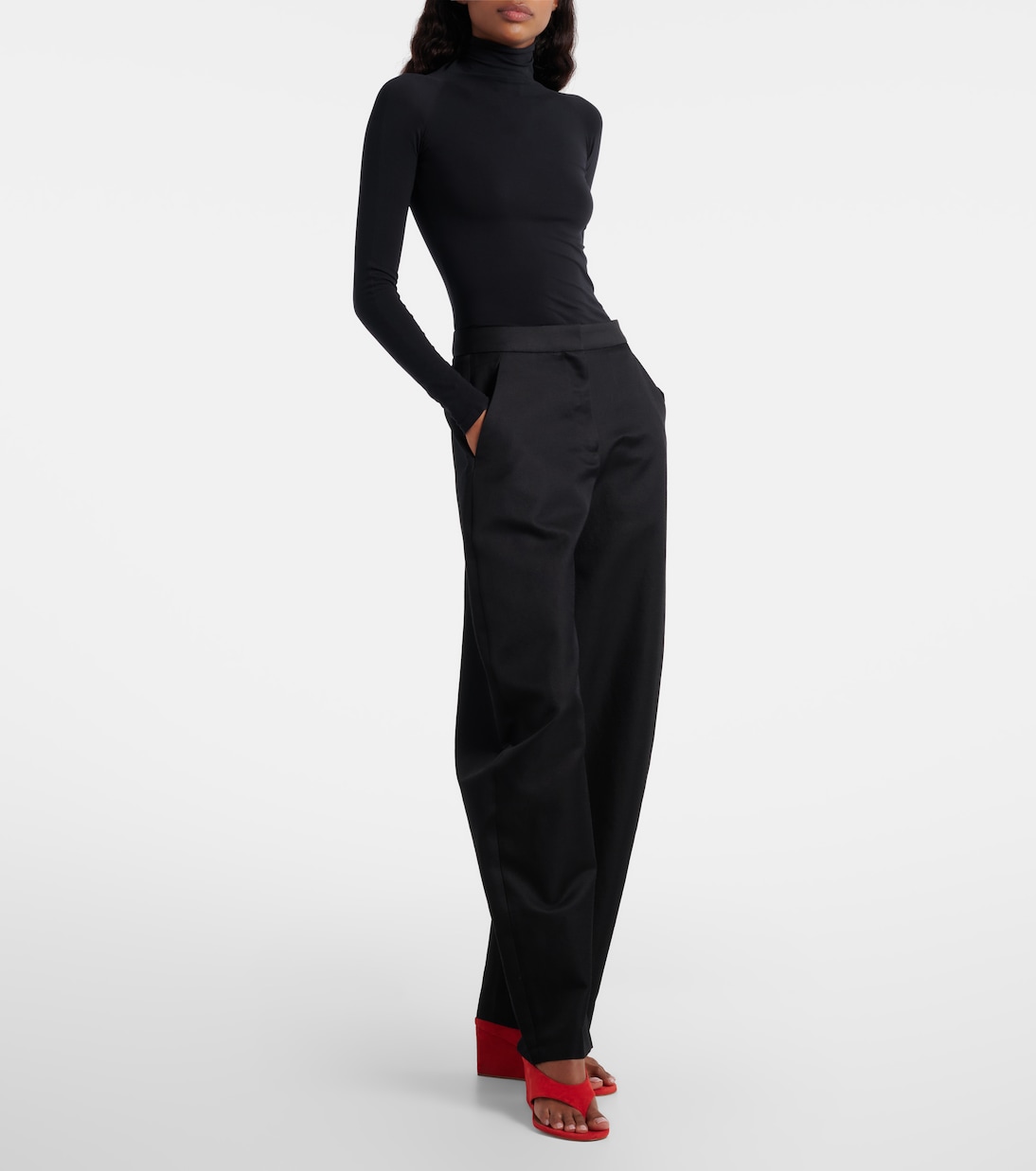 Wedge-Sandalen Cube aus Veloursleder | Alaïa