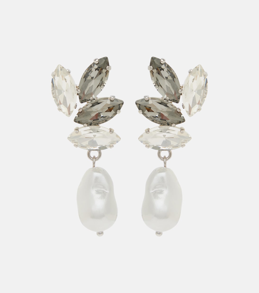 Embellished faux-pearl drop earrings | Erdem