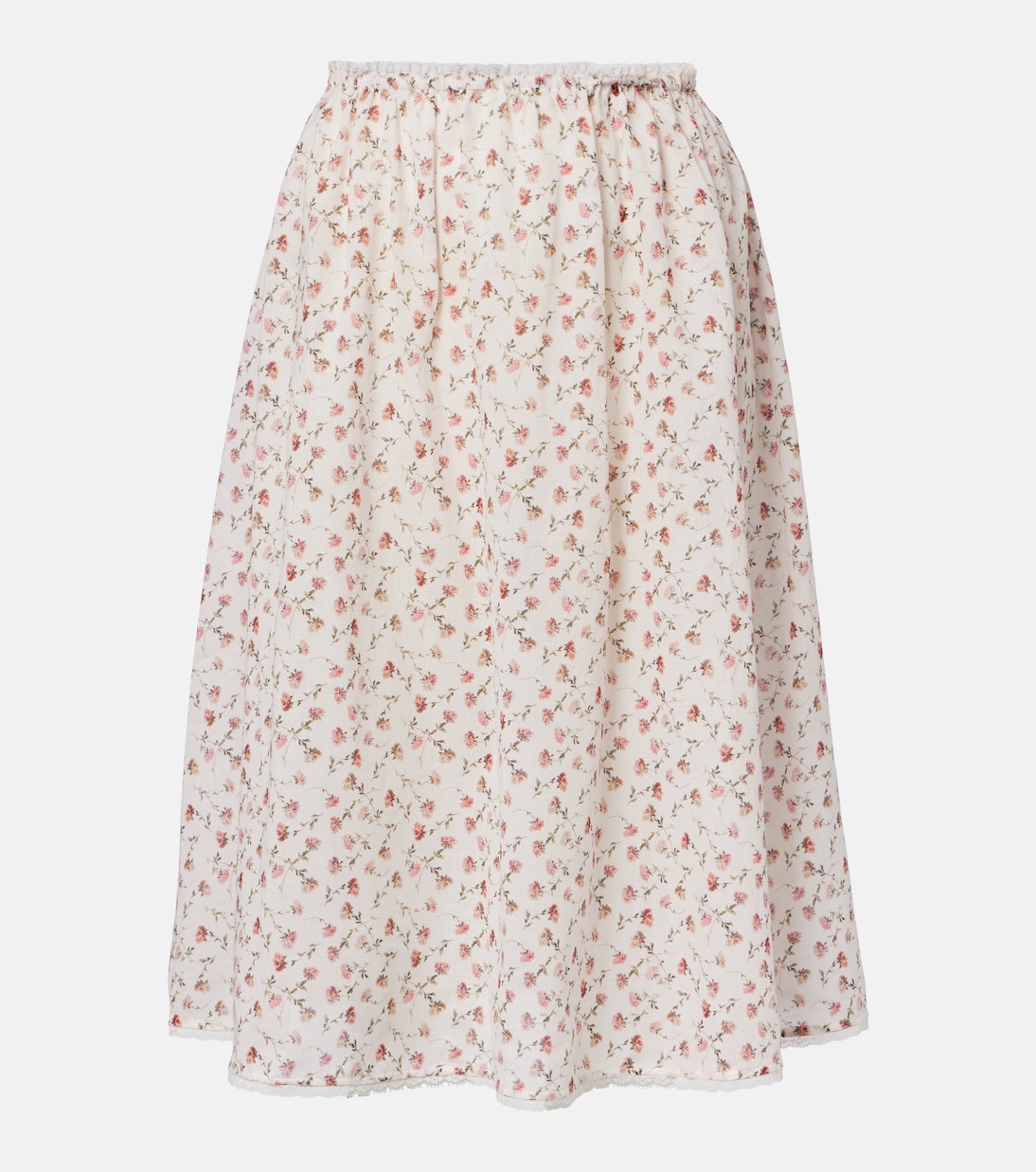 Falda midi Charlotte de algodón floral | Posse