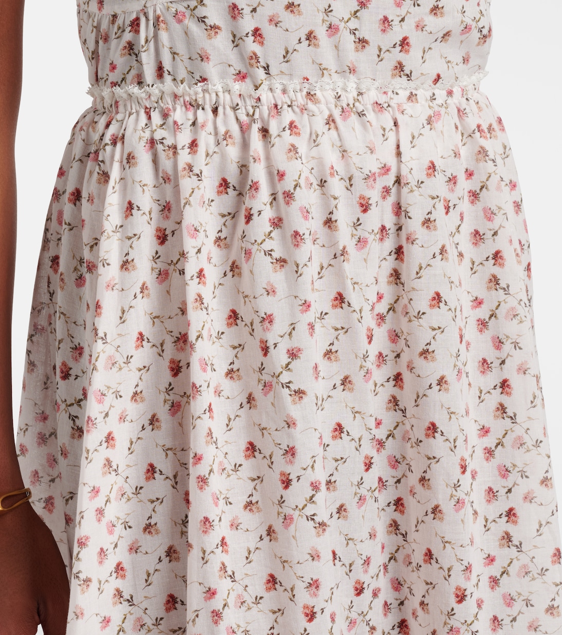 Falda midi Charlotte de algodón floral | Posse