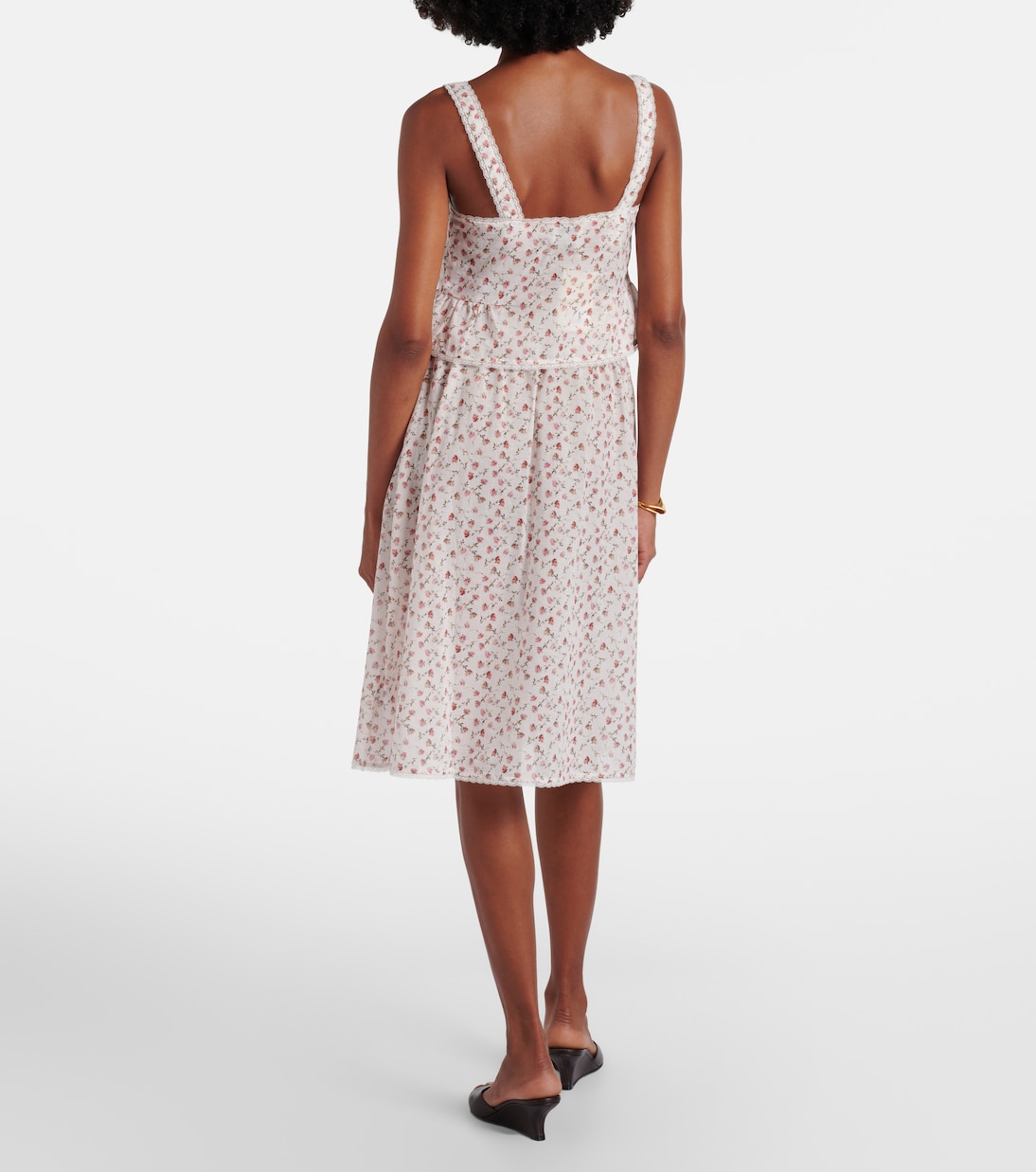 Falda midi Charlotte de algodón floral | Posse