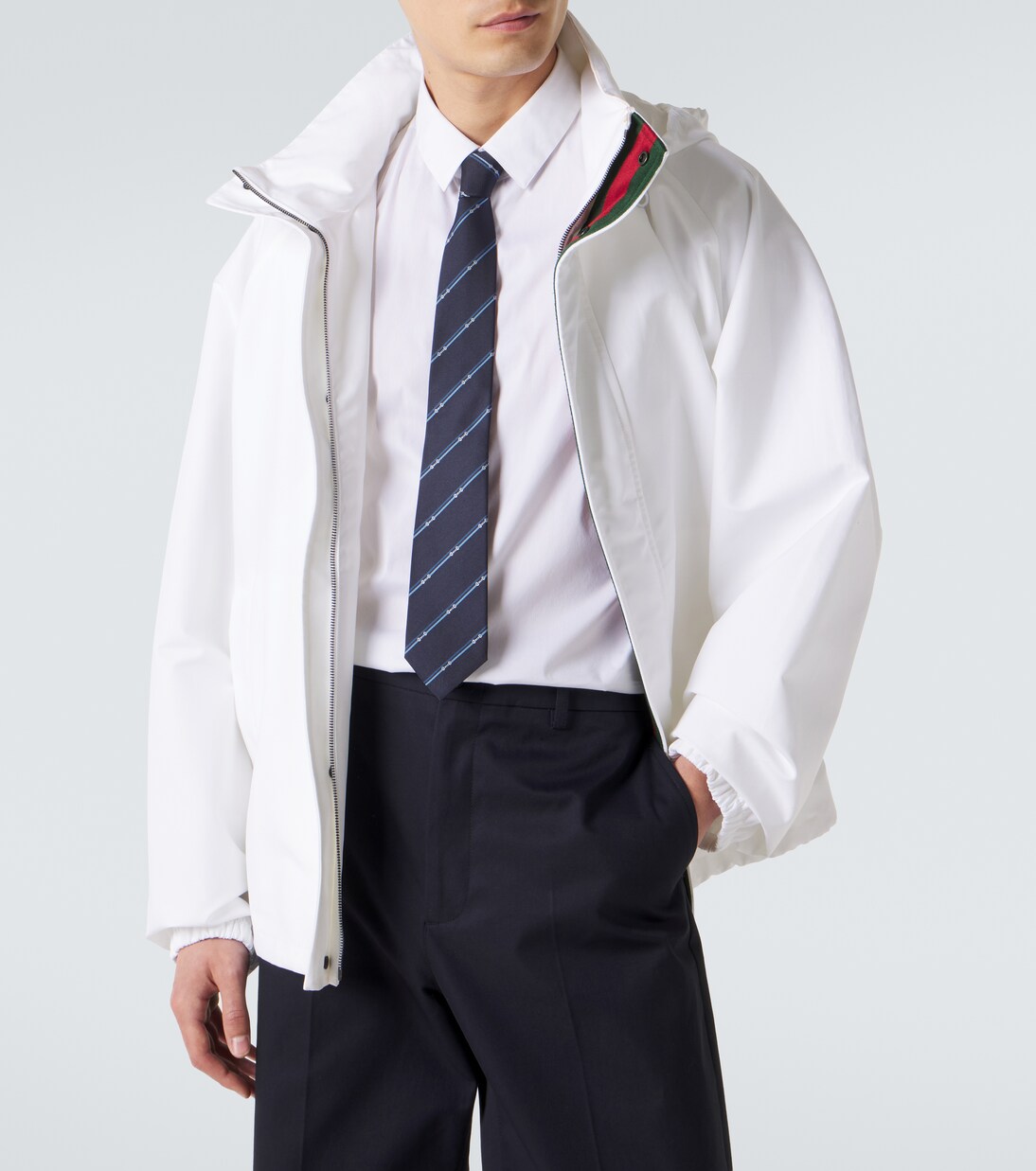 Horsebit striped silk jacquard tie | Gucci