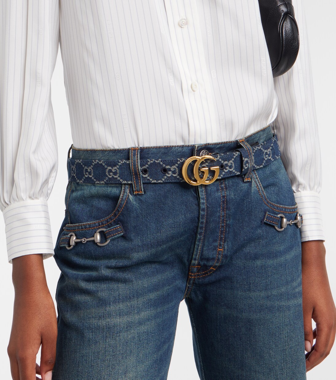 Ceinture GG Marmont en denim | Gucci