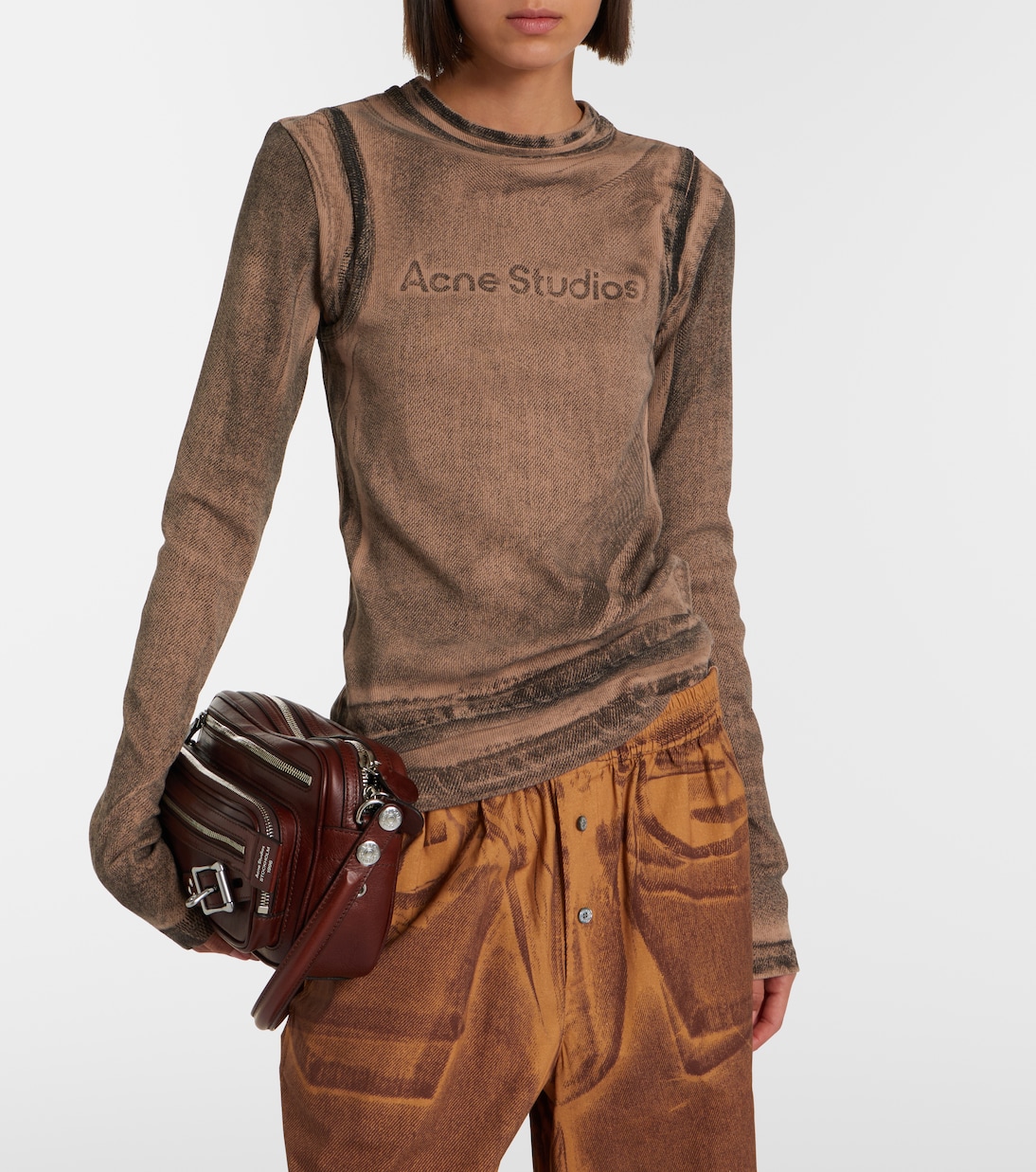 Top in misto cotone con stampa | Acne Studios