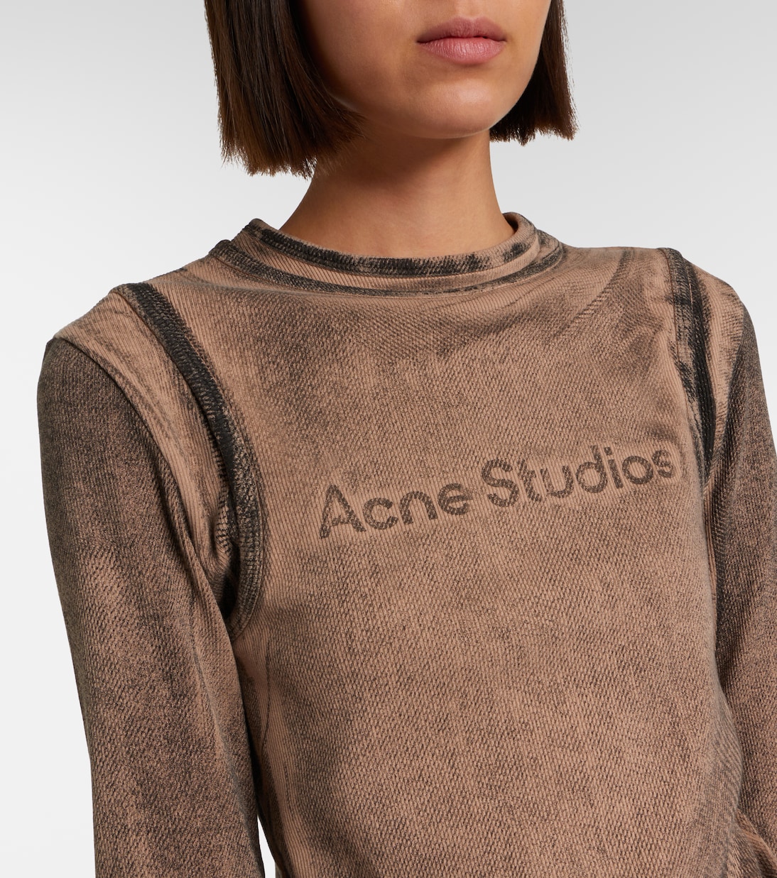 Top in misto cotone con stampa | Acne Studios