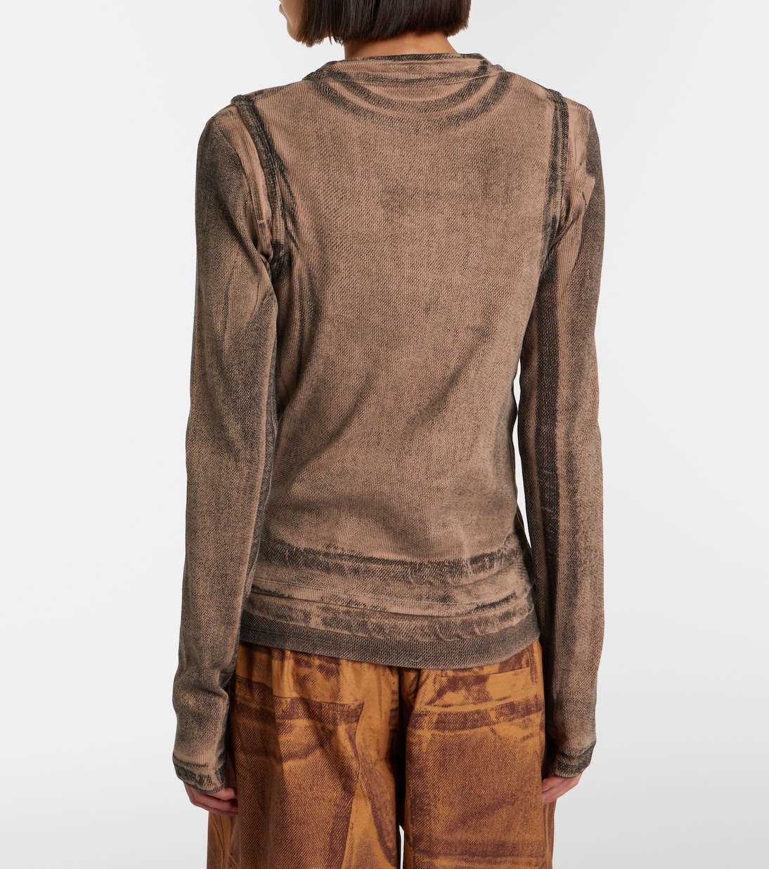 Top in misto cotone con stampa | Acne Studios