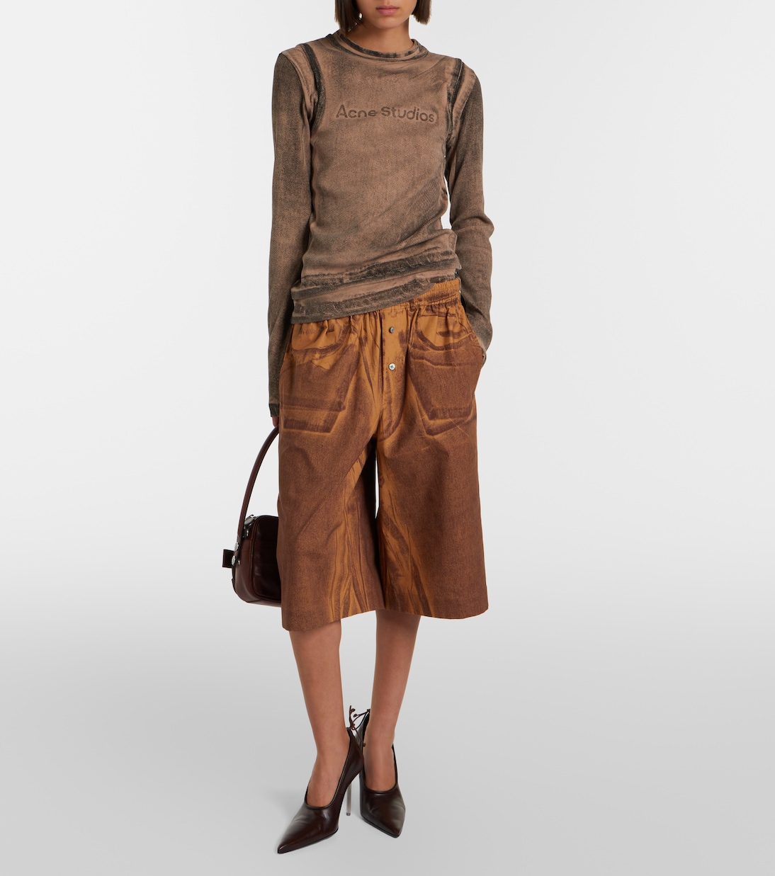 Top in misto cotone con stampa | Acne Studios