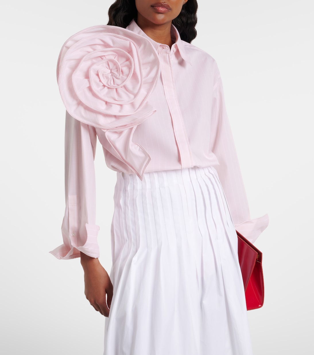 Striped Power floral-appliqué cotton-blend blouse | Dorothee Schumacher