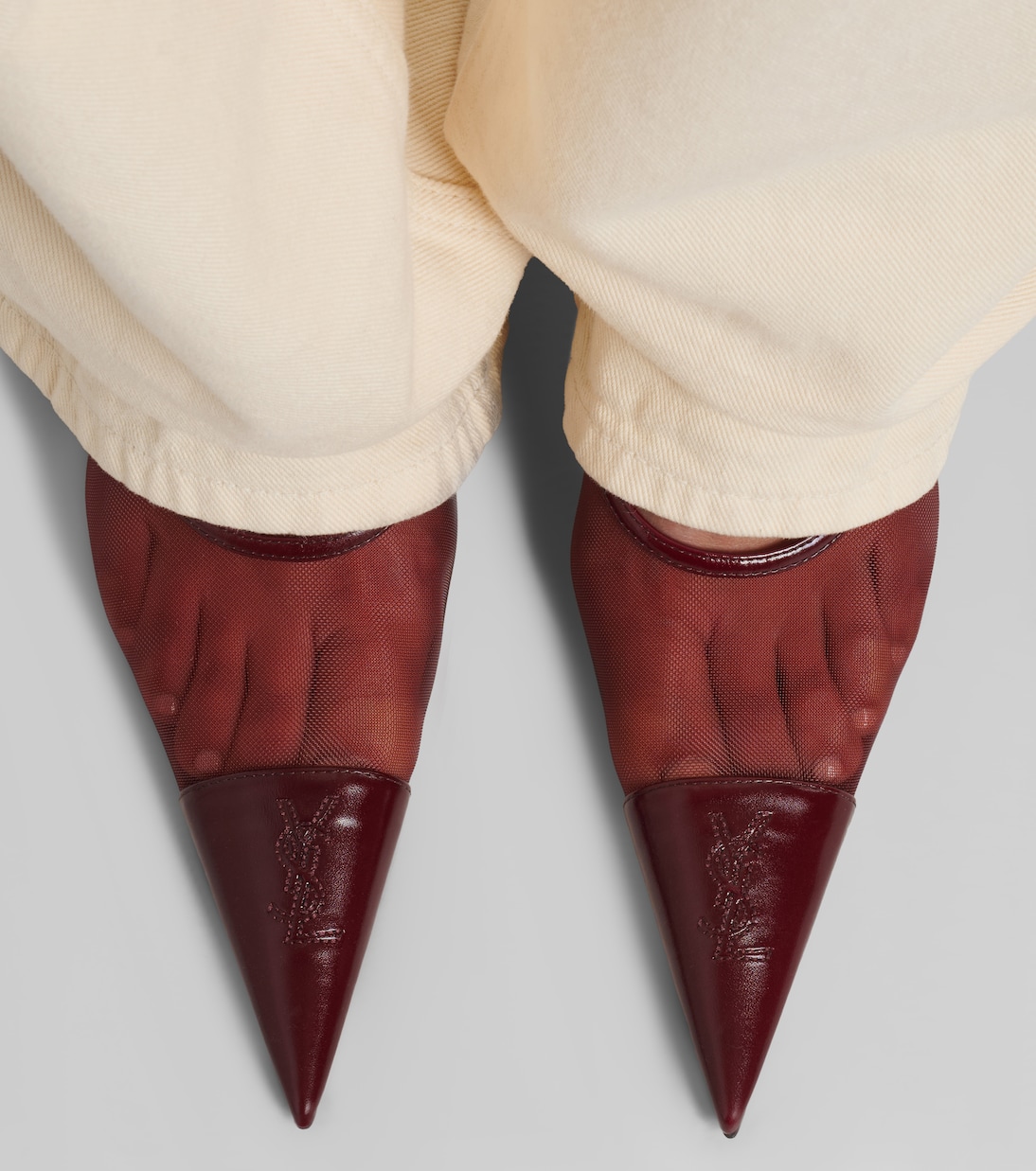 Renée mesh and leather mules | Saint Laurent