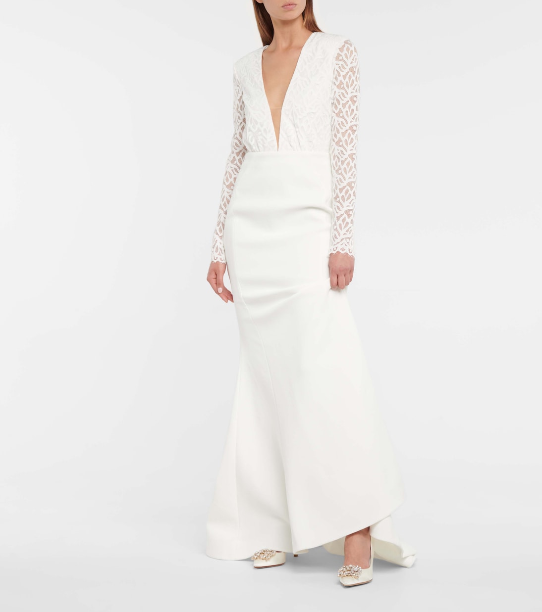 Pumps RV Bouquet 85 in raso con cristalli | Roger Vivier