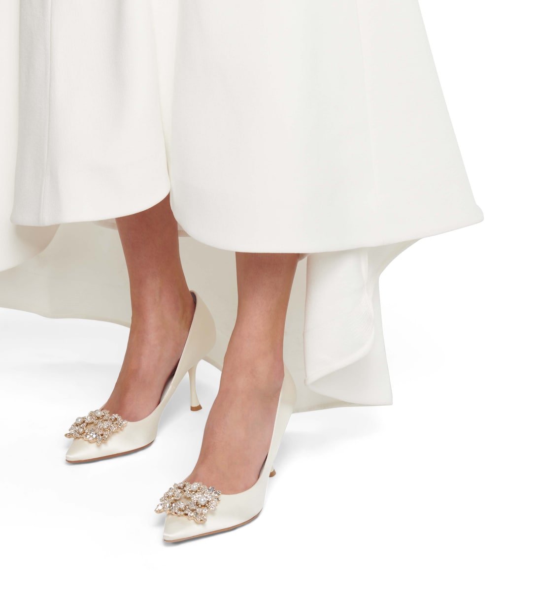 Pumps RV Bouquet 85 in raso con cristalli | Roger Vivier