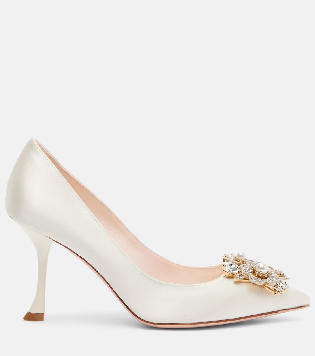 Pumps RV Bouquet 85 in raso con cristalli | Roger Vivier