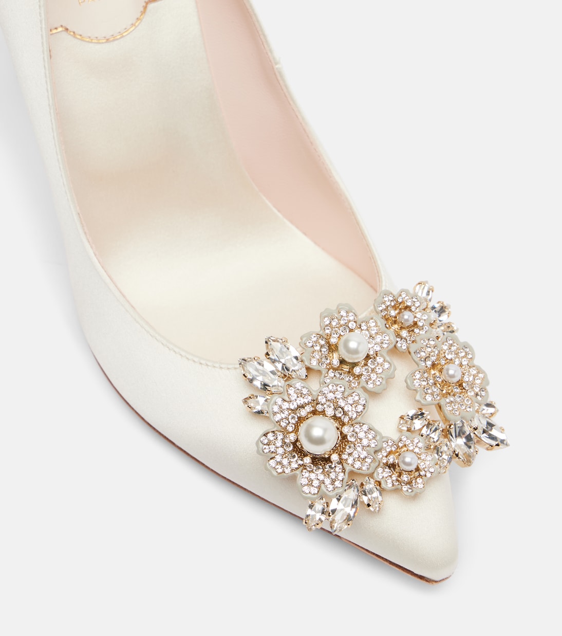 Pumps RV Bouquet 85 in raso con cristalli | Roger Vivier