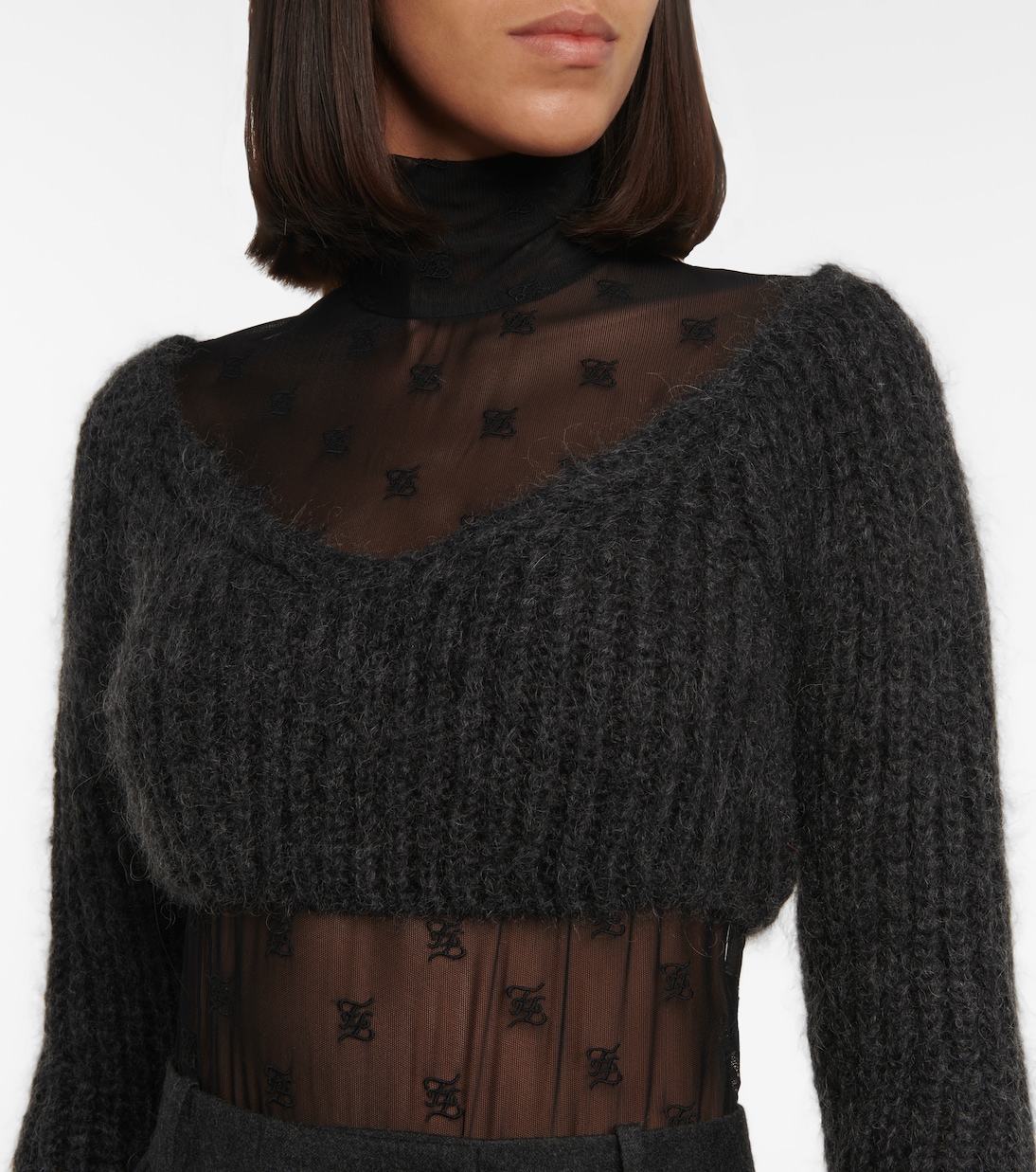 Pull en mohair, soie et cachemire mélangés | Fendi