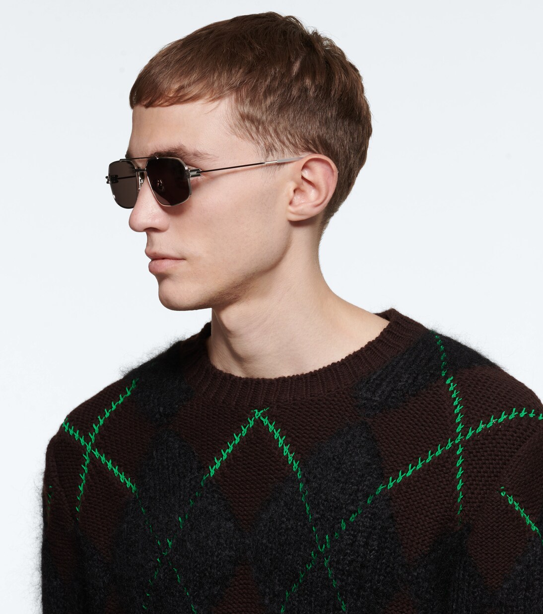 Metal-frame aviator sunglasses | Bottega Veneta