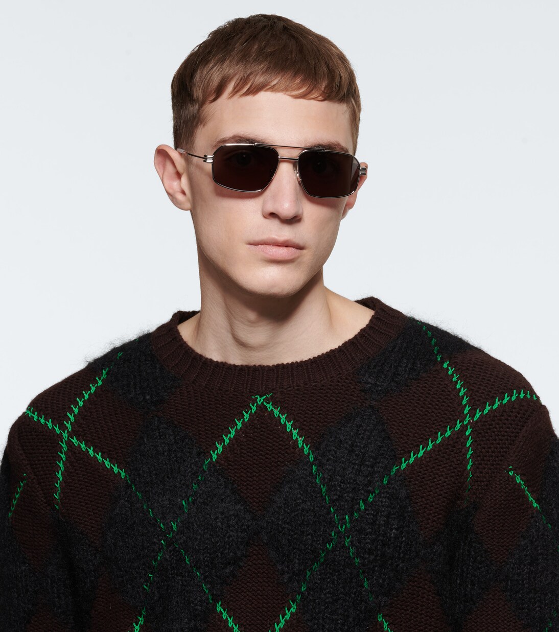 Metal-frame aviator sunglasses | Bottega Veneta