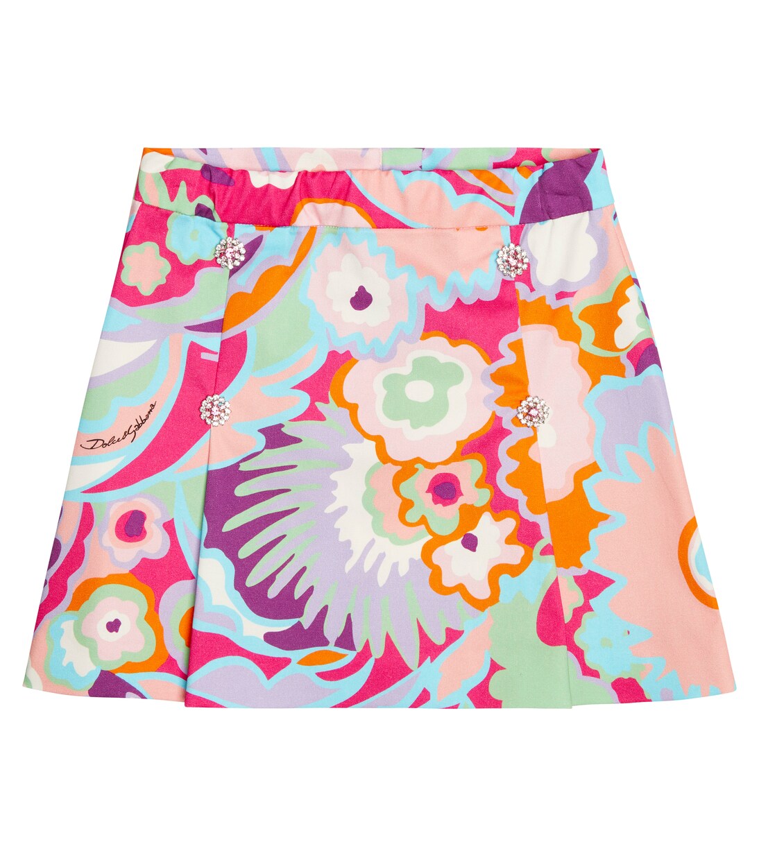 Floral printed embellished skirt | Dolce&Gabbana Kids