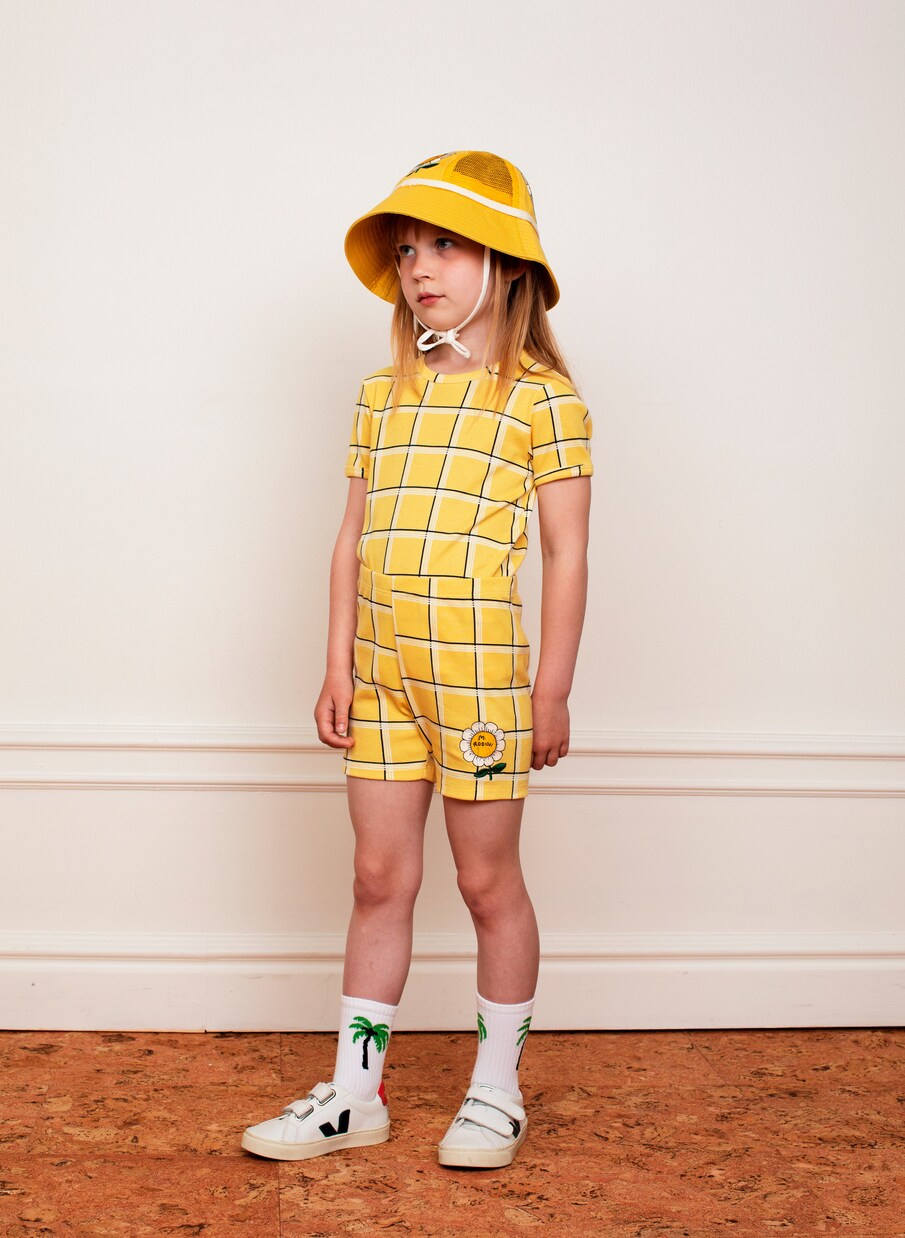 Checked cotton T-shirt | Mini Rodini