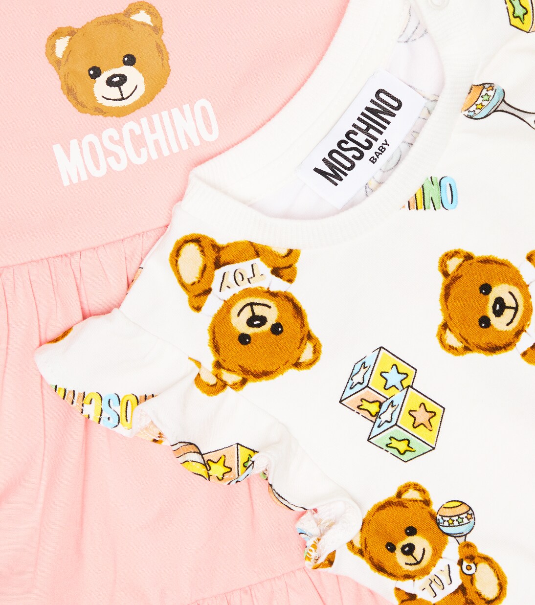 Baby set of cotton-blend T-shirt and dress | Moschino Kids