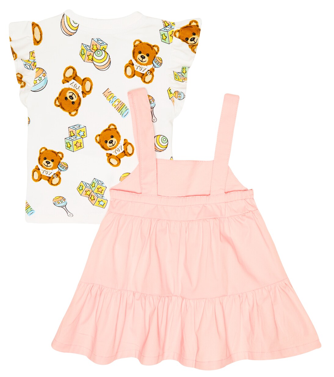 Baby set of cotton-blend T-shirt and dress | Moschino Kids