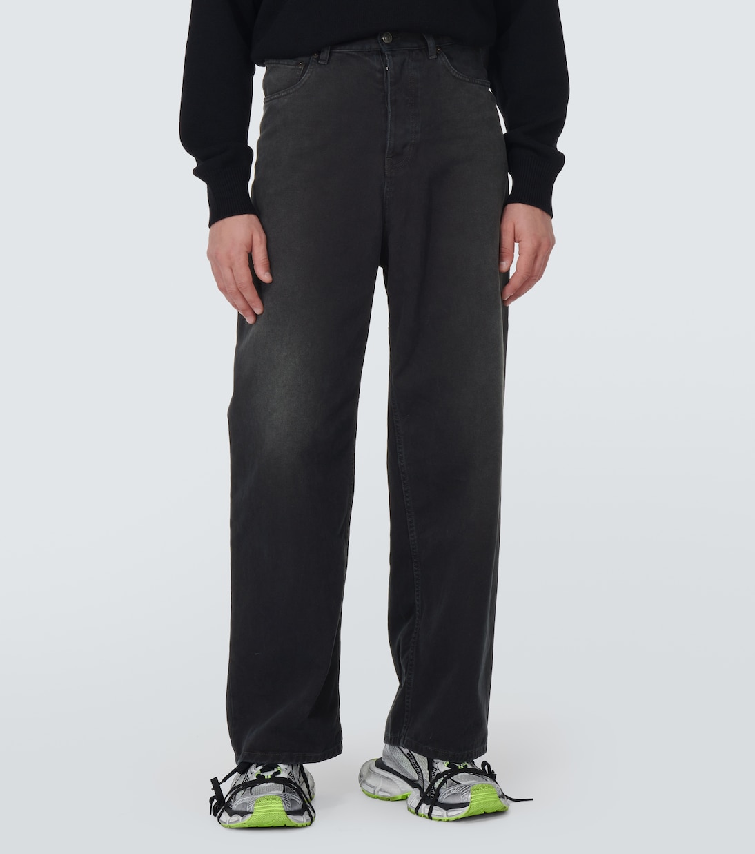 Weite Mid-Rise-Hose aus Baumwolle | Balenciaga