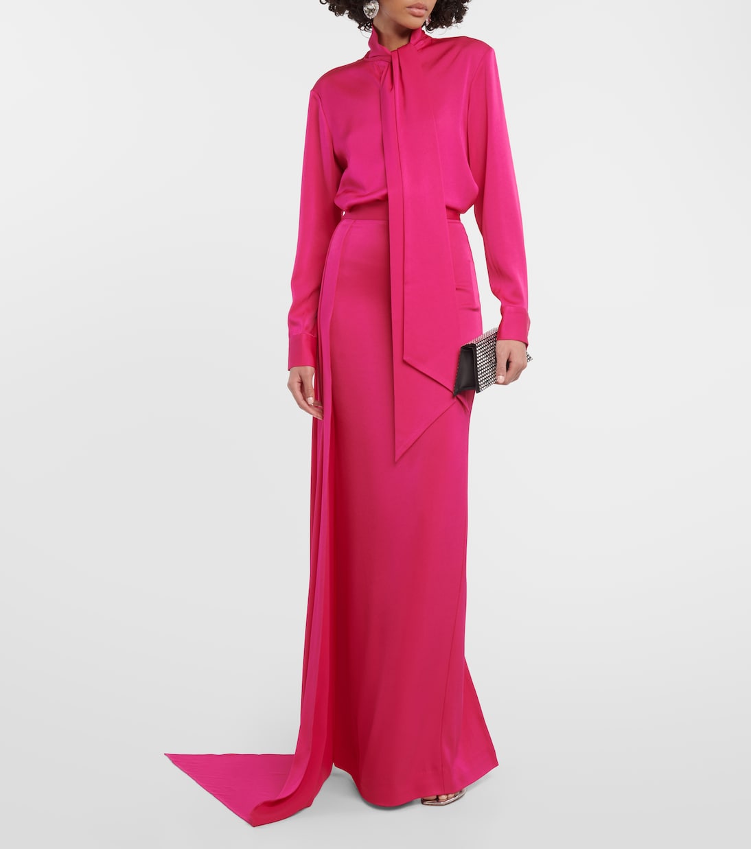 Draped satin maxi skirt | Alex Perry