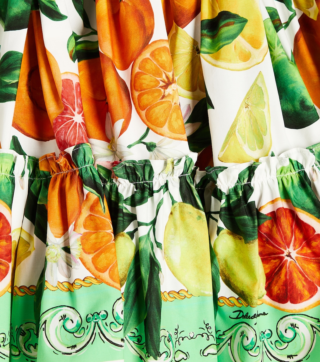 Gonna in cotone con stampa | Dolce&Gabbana Kids