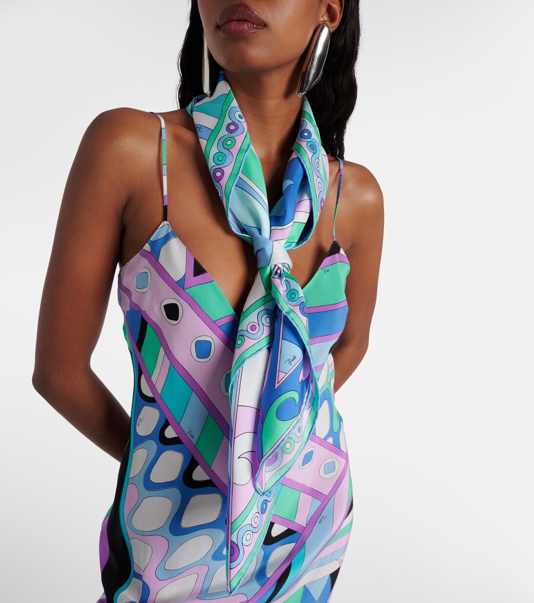 Patchwork silk twill scarf | Pucci