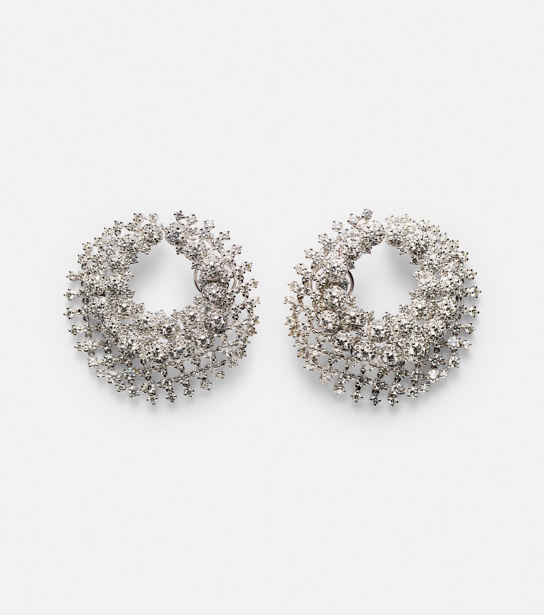 Boucles d'oreilles en or blanc 18 ct et diamants | Yeprem