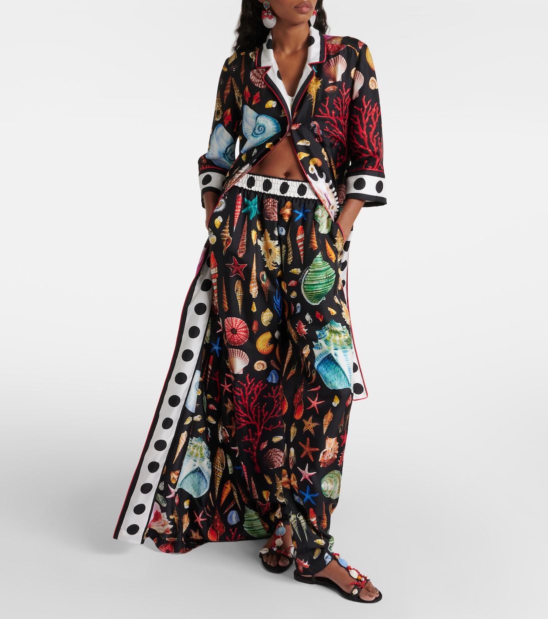 Capri printed silk satin pants | Dolce&Gabbana