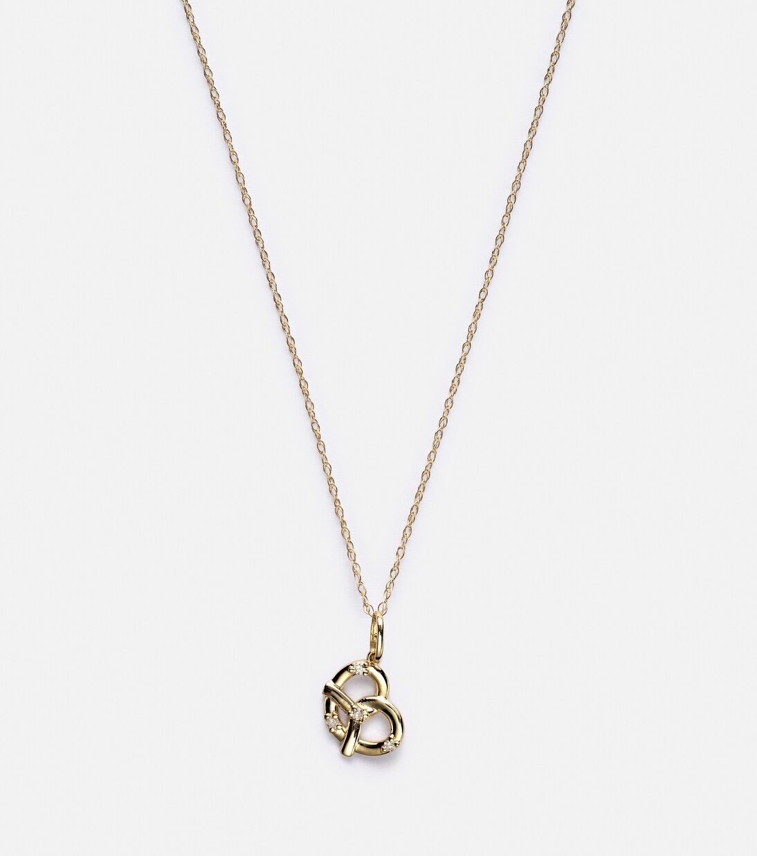 Salt To My Pretzel 10kt gold necklace with diamonds | Stone and Strand