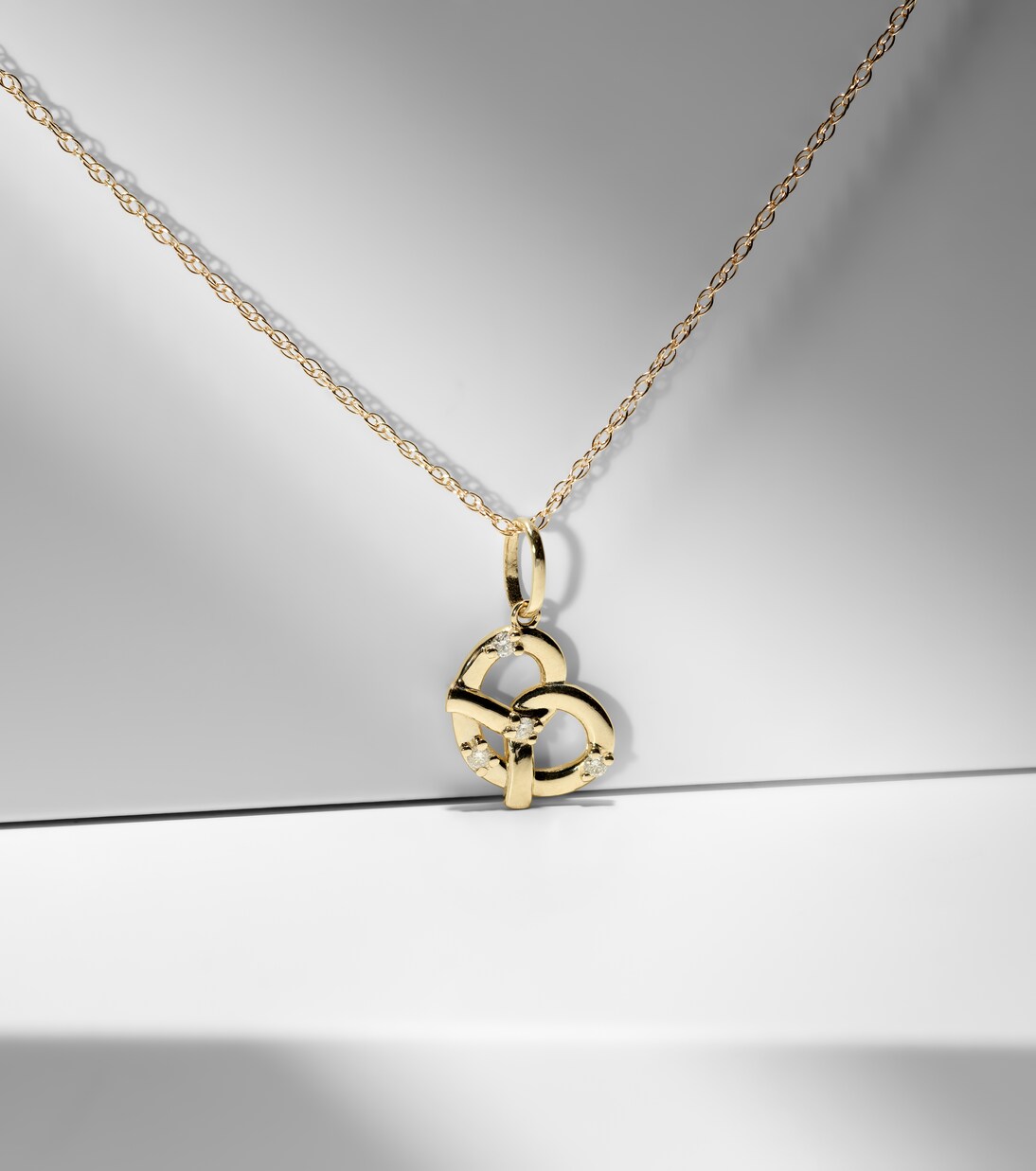 Salt To My Pretzel 10kt gold necklace with diamonds | Stone and Strand