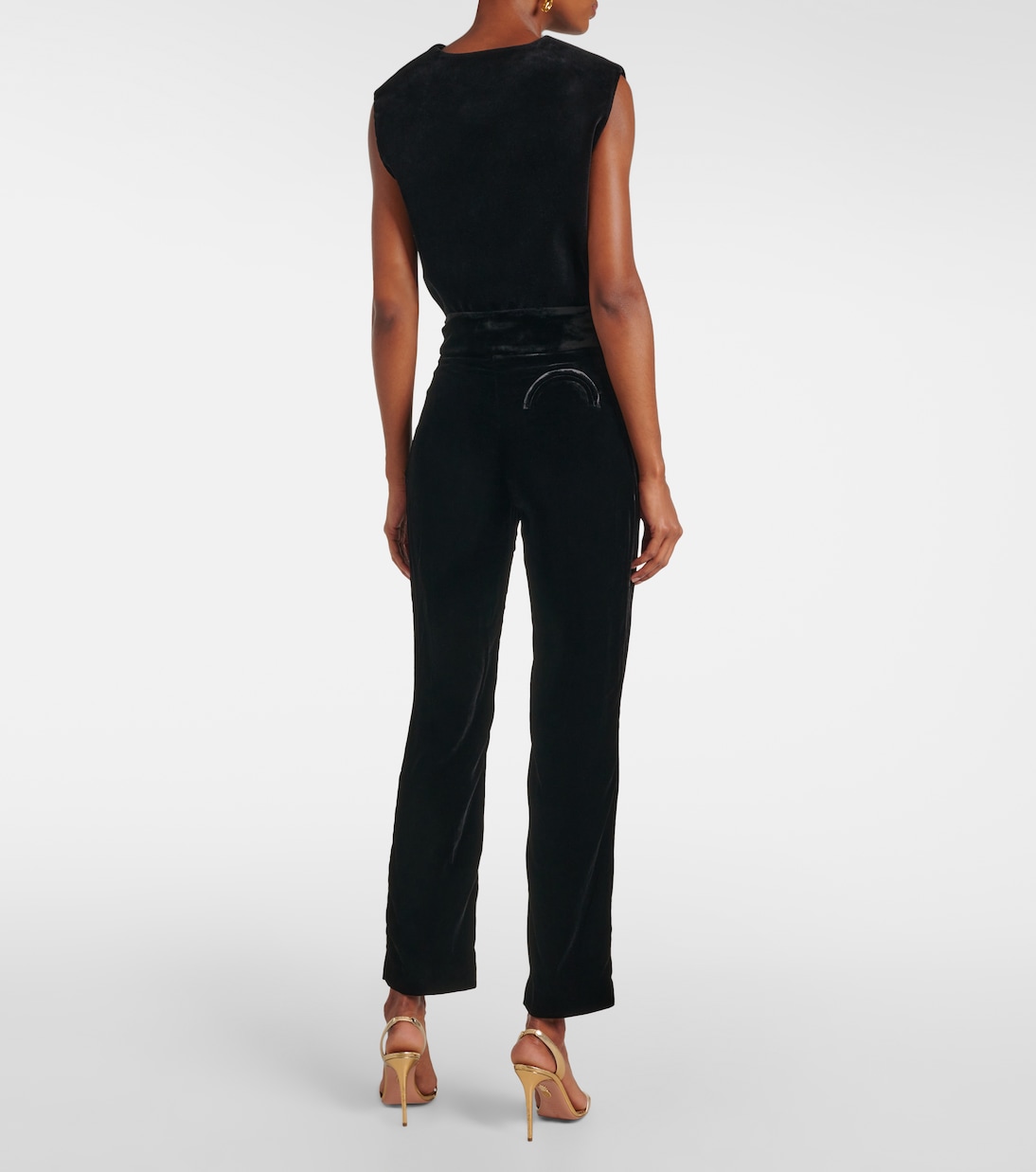 Schmale High-Rise-Hose Afterglow aus Samt | Blazé Milano