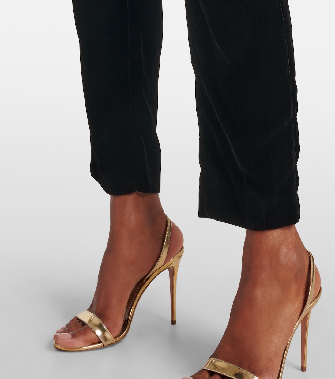 Schmale High-Rise-Hose Afterglow aus Samt | Blazé Milano