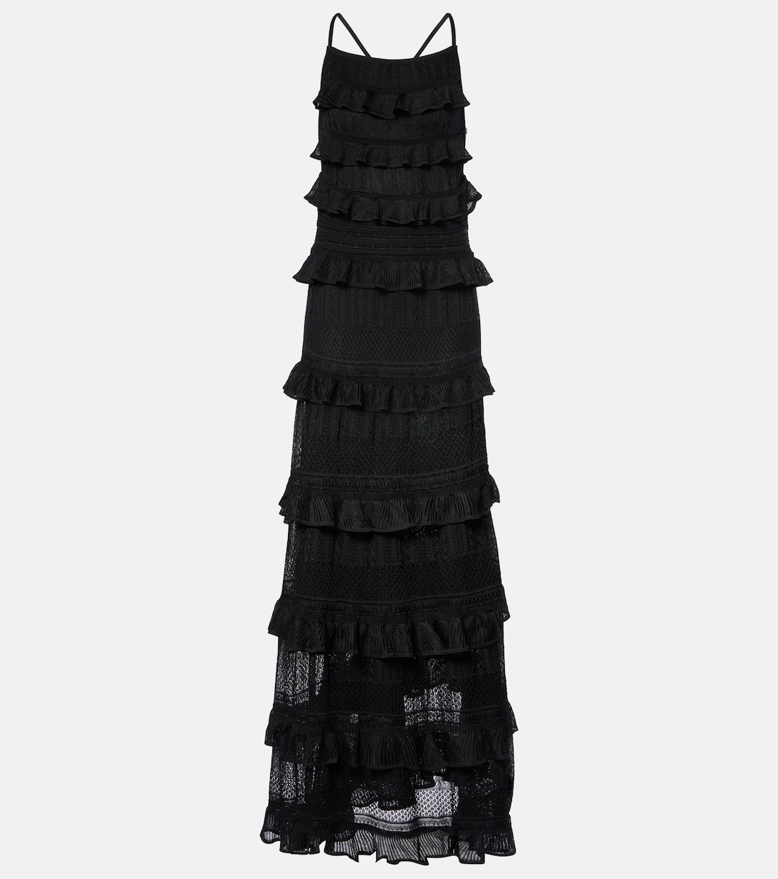 Illustration ruffled knitted maxi dress | Zimmermann